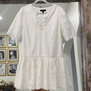 Banana Republic White Eyelet Dress